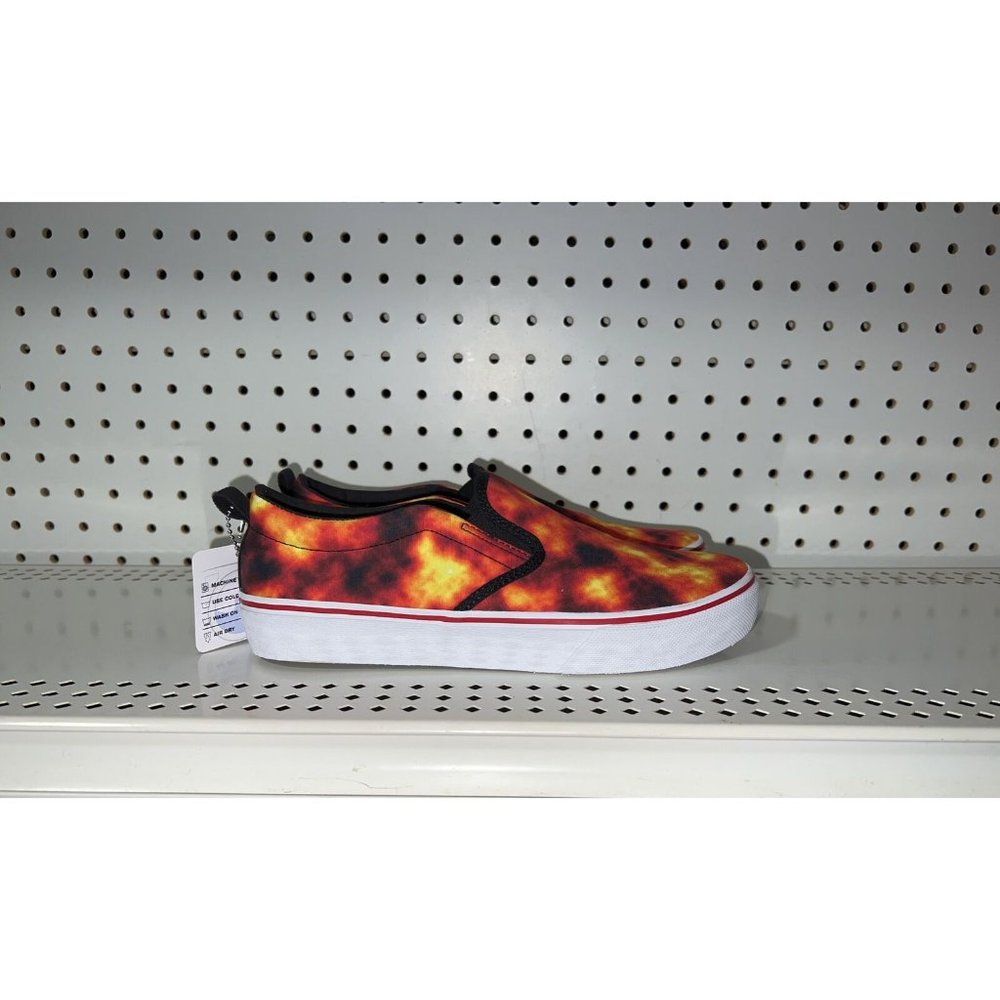 Skechers Street Fame Boys Youth Toddler Slip On Athletic Shoes Size 3 Red Flames